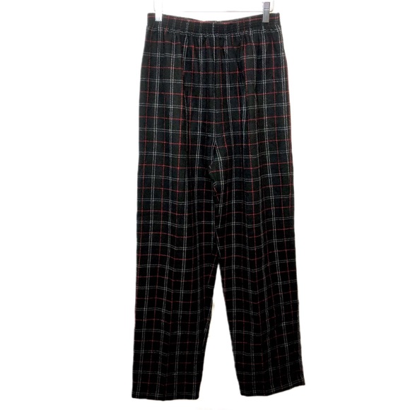 VINTAGE 90s Wool Blend Black Red Grey Plaid Academia Grandpa Pants Size 10/12 - Picture 3 of 10